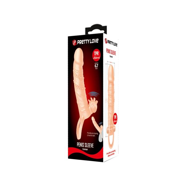 Pretty  Love - Connor - Penis Sleeve Vibrator With Clitoral Stimulator